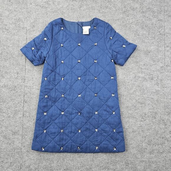 Chloe Dress Girls 6 Baby Collection Blue Quilted Crystal Embellished Preppy - Picture 1 of 4